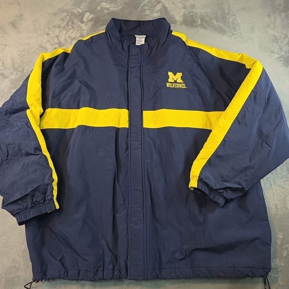 Michigan‎ Wolverine Quilted Jacket Men's 2XL Pro Edge Tag Y2K 90's
